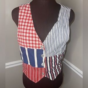 Vintage Niki-Lee Patriotic Vest M Made in USA‎